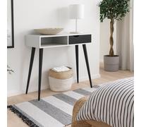 Wyld Haus Sapporo White And Matt Black Console Table 1 Drawer 1 Shelf