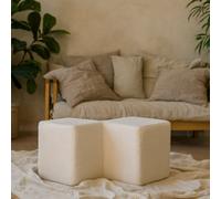 Wyld Haus Sarlat White Bouclé Twin Footstool