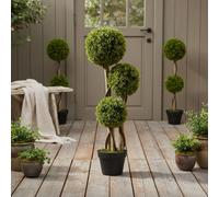 Wyld Haus Sasafa Tane Set Of 2 Light Green Artificial Boxwood Ball Topiary Trees In Pots, 90Cm H