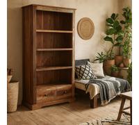 Wyld Haus Seattle Reclaimed Wood Large Bookcase With 4 Shelves And 2 Drawers