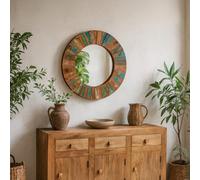 Wyld Haus Seattle Reclaimed Wood Large Round Mirror Frame