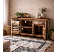 Wyld Haus Seattle Reclaimed Wood Media Sideboard With 2 Drawers, 2 Doors And 1 Shelf