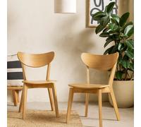 Wyld Haus Set Of 2 Saffron Natural Oak Effect Dining Chairs