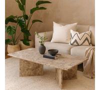 Wyld Haus Singapore Latte Brown Turkish Marble Rectangular Coffee Table