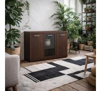 Wyld Haus Sonderborg Wide Dark Mahogany Sideboard With 3 Drawers