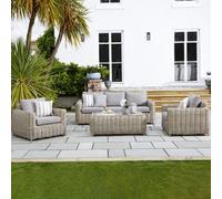 Wyld Haus Sorrento Grey Wicker Outdoor Five Seater Set