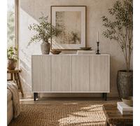 Wyld Haus Sosule 4-Door Sideboard With Adjustable Shelves, White Grey Black, 121 X 37 X 75 Cm