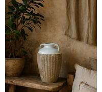 Wyld Haus Stonewild Large White And Sand Amphora Ceramic Vase
