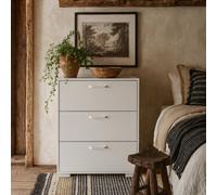 Wyld Haus Stuttgart Gloss White 3-Drawer Chest With Carved Detailing 827 X 700 X 398 mm
