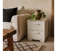 Wyld Haus Stuttgart Gloss White Bedside Table 2-Drawer Compact Nightstand
