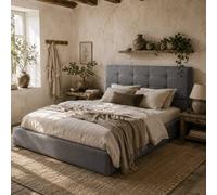 Wyld Haus Sutto 4ft6 Double Ottoman Bed with Gas Lift Storage Grey Wyld Haus Grey Double