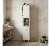 Wyld Haus Tall Slim High Gloss White Storage Cabinet Drawer Shelves Double Doors Wyld Haus White