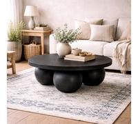 Wyld Haus Templemore Round Concrete Coffee Table 900mm X 300mm Matt Black