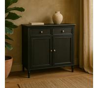 Wyld Haus Thalassa Black Solid Wood Sideboard 2 Drawers 2 Doors 800X800X350mm