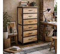 Wyld Haus Toivakka 6-Drawer Reclaimed Wood And Iron Chest
