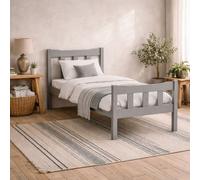Wyld Haus Tralee 3Ft Single Bed In Grey Washed Pine With Panelled Headboard And Footboard