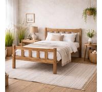 Wyld Haus Tralee Brown Pine King Size Bed 5ft Slatted Headboard & Footboard Wyld Haus Brown King