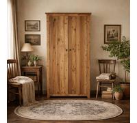 Wyld Haus Tralee Double Door Pine Wardrobe Brown Wyld Haus Brown