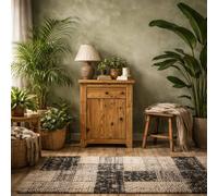 Wyld Haus Tralee Pine Bedside Cabinet 1 Drawer 1 Door Brown Wyld Haus Brown