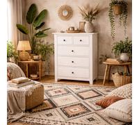 Wyld Haus Tralee White-Washed Pine 3+2 Drawer Chest 1200 X 900 X 390 mm