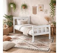 Wyld Haus Tralee White Washed Pine 3ft Single Bed Slatted Headboard Footboard Wyld Haus White Single