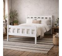 Wyld Haus Tralee White Washed Pine Double Bed 4ft6 Slatted Headboard Wyld Haus White Double