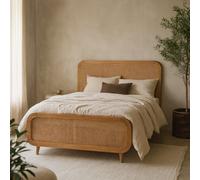 Wyld Haus Trapani King Size Rattan Bed With Woven Headboard In Mango Wood
