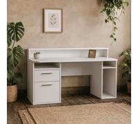 Wyld Haus Valencia White Gaming Desk With Led Strip Lighting And Storage