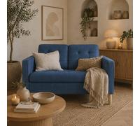 Wyld Haus Vanasu Blue Compact 2 Seater Loveseat Hidden Storage & Tufted Seat Wyld Haus Blue
