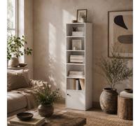Wyld Haus Vari White Slim 6 Tier Tall Bookcase 156 cm Wyld Haus White