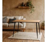 Wyld Haus Venice 6-Seater Rectangular Wild Oak Effect Dining Table With Black Steel Legs