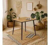 Wyld Haus Venice Square 4-Seater Dining Table With Wild Oak Effect Top And Black Hairpin Legs