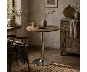 Wyld Haus Vepa Rustic Brown Compact 3-Piece Dining Set - Table And 2 Chairs, Industrial Oak-Effect Finish