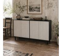 Wyld Haus Vepamo Black And Grey 4-Door Sideboard With Adjustable Shelves 121W X 37D X 75H Cm