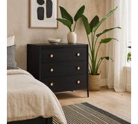 Wyld Haus Verona Black Oak & Brass Three Drawer Chest Wyld Haus Black