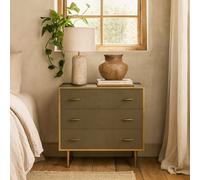 Wyld Haus Verona Grey Shagreen Chest Of Drawers With Brushed Gold Trim