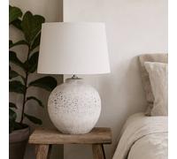 Wyld Haus Verona Large Grey Stone Speckled Ceramic Table Lamp with Fabric Shade Wyld Haus Stone