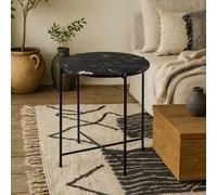 Wyld Haus Verona Round Black Marble Side Table 420mm Diameter X 450mm High
