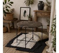 Wyld Haus Verona Round Emperador Marble Side Table in Black Wyld Haus Black