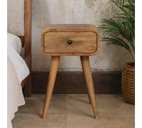 Wyld Haus Vicenza Mango Wood Nightstand With Drawer And Tapered Legs