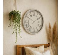 Wyld Haus Vintage Whitewashed 800mm Wall Clock With Roman Numerals