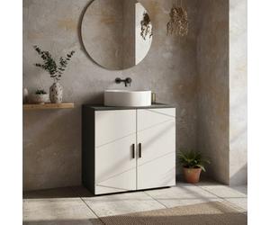 Wyld Haus Vipa Luve Light Grey Under-Sink Vanity Cabinet - Double Doors, Adjustable Shelf, U Cut-Out