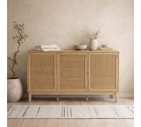 Wyld Haus Waterford Oak And Rattan Sideboard With 3 Drawers