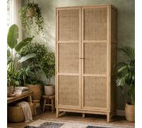 Wyld Haus Waterford Oak & Rattan 2 Door Wardrobe in Natural Wyld Haus Natural