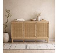 Wyld Haus Waterford Oak & Rattan Large Sideboard 3 Doors in Natural Wyld Haus Natural