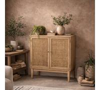 Wyld Haus Waterford Oak & Woven Rattan Small Sideboard 2 Doors in Natural Wyld Haus Natural