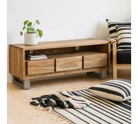 Wyld Haus Wellington Acacia Wide Media Unit, 3 Drawers, Matte Finish