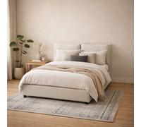 Wyld Haus Wexford Ivory Linen Upholstered Double Bed with Pillow Headboard 4ft6 Wyld Haus Ivory Double