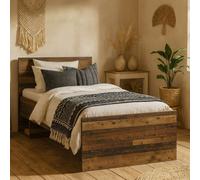 Wyld Haus Whimwick Single 3Ft Walnut Industrial Bed Frame