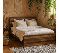 Wyld Haus Whimwick Small Double 4Ft Walnut Industrial Bed Frame